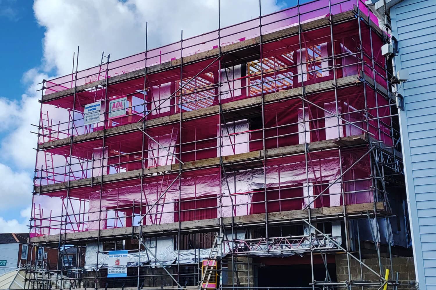 New Build Commercial scaffolding on the Isle of Wight