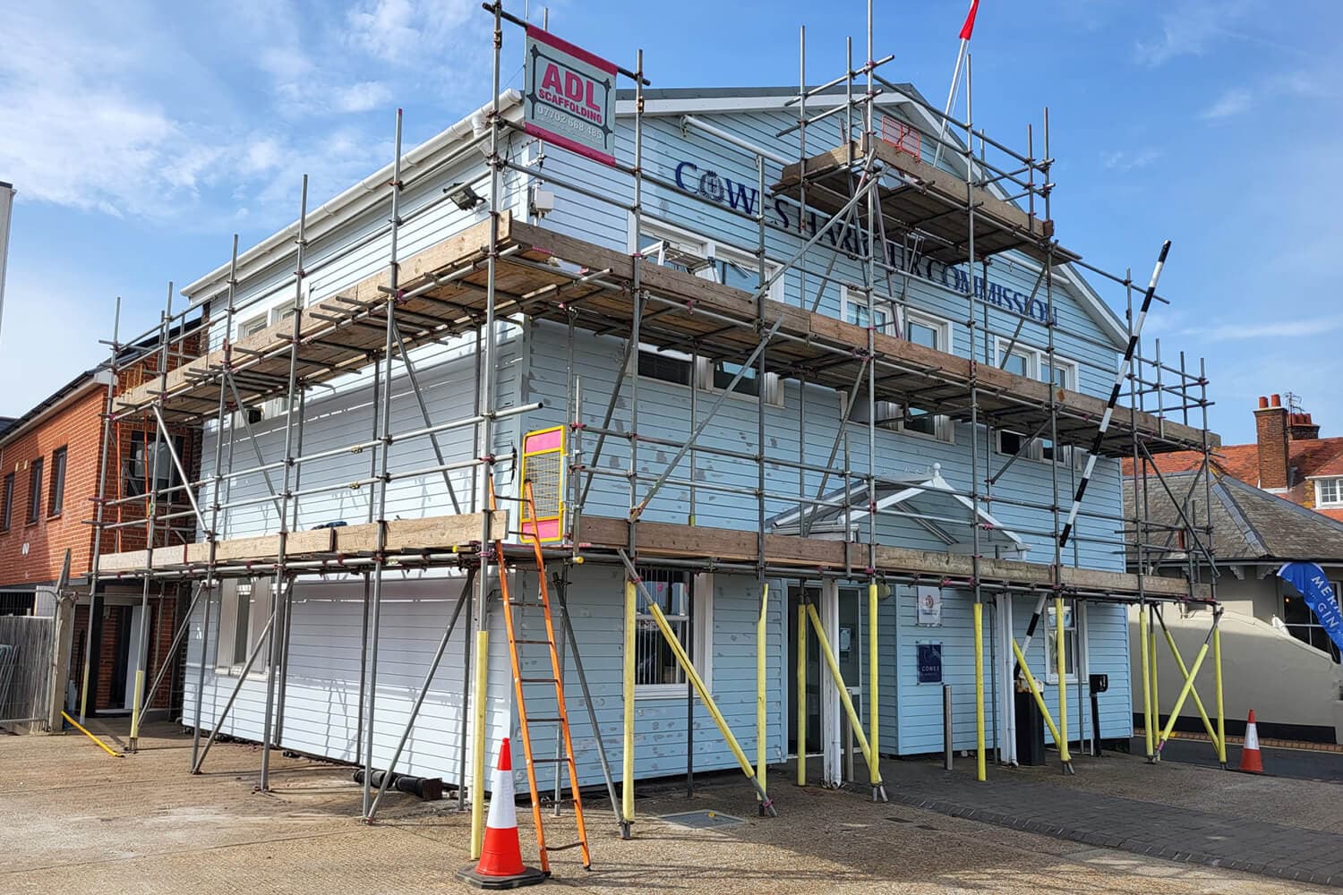 Façade Restoration scaffolding on the Isle of Wight