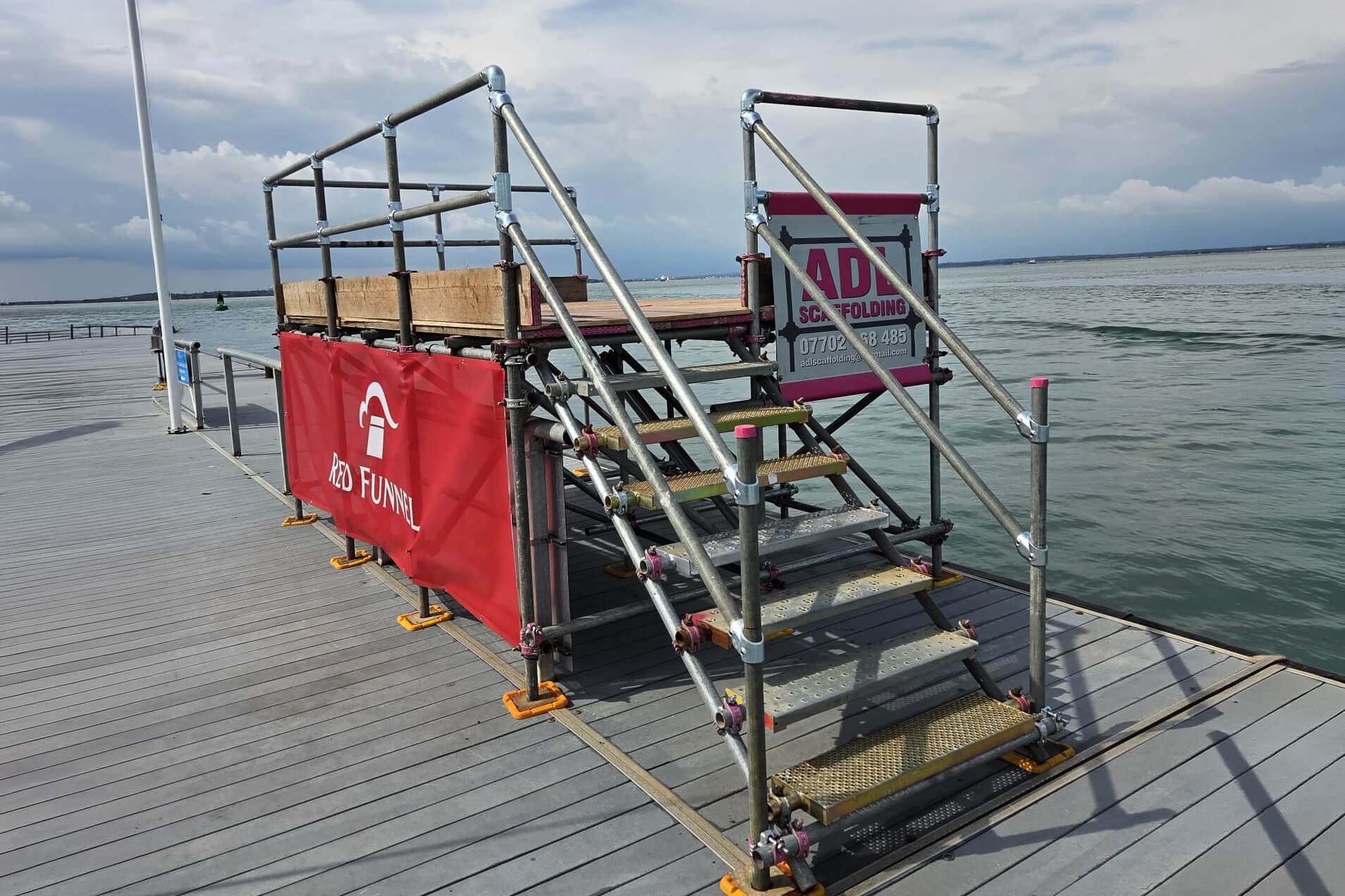 Ferry Terminal Works scaffolding on the Isle of Wight