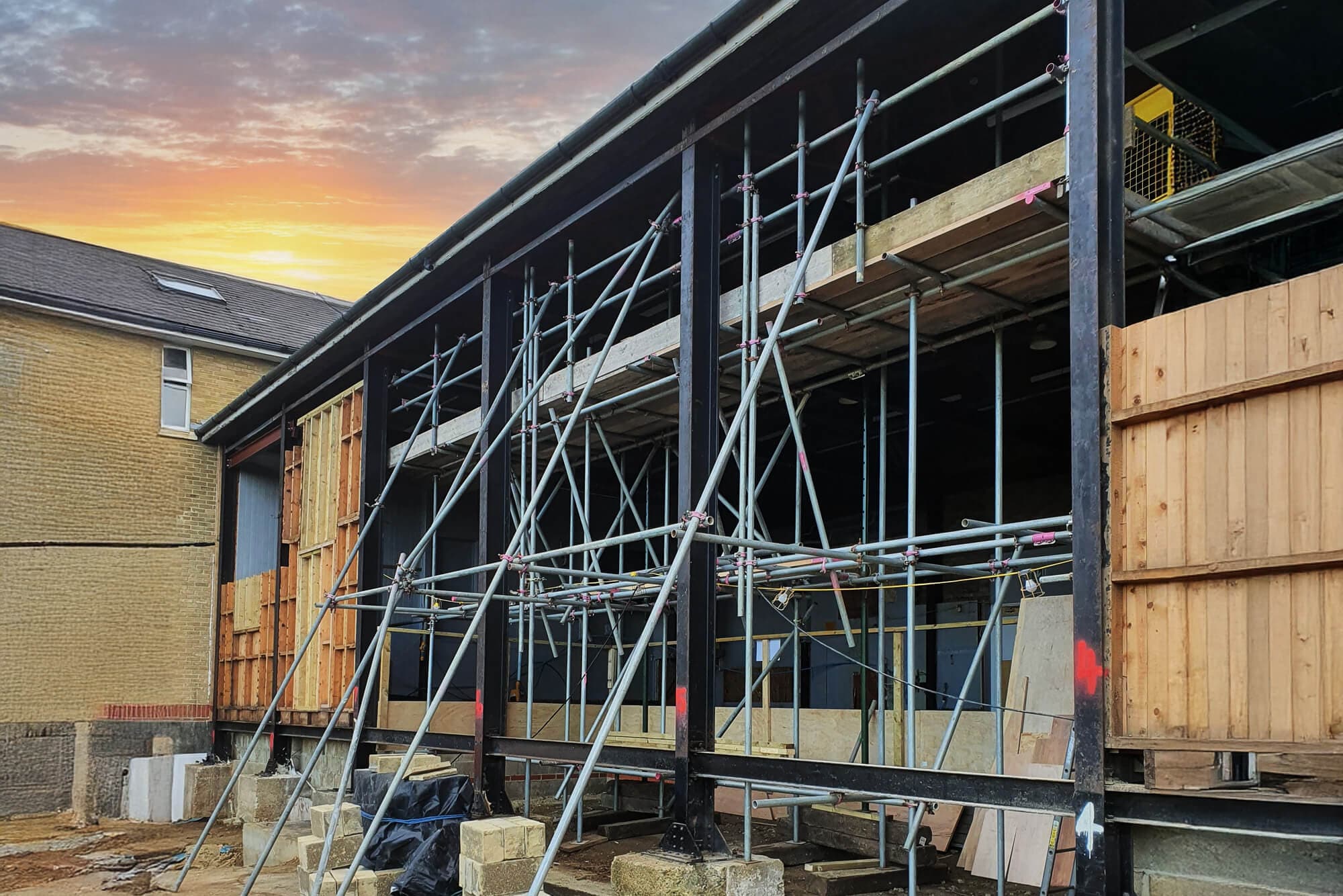 Home Extensions scaffolding on the Isle of Wight